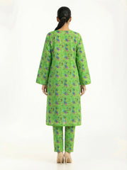 Parrot Green Floral 2 Piece Stitched Suit for Women