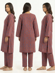 Rust Blue Printed 2 Piece Stitched Suit for Women