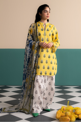 Zara Shahjahan – Yellow Printed Lawn 3 Piece Suit