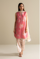Zara Shahjahan – Pink Floral Printed Lawn 3 Piece Suit
