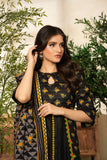 Lime Light Black – Digital Printed Chamki Lawn Shirt with Dupatta & Trouser (U2502)