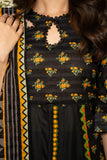 Lime Light Black – Digital Printed Chamki Lawn Shirt with Dupatta & Trouser (U2502)