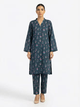 Teal Green Floral 2 Piece Stitched Suit for Women