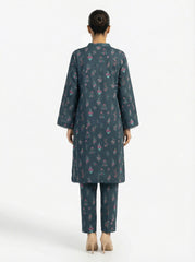 Teal Green Floral 2 Piece Stitched Suit for Women