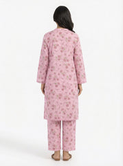 Pink Floral 2 Piece Stitched Suit for Women
