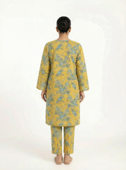 Mustard Floral Printed 2 Piece Lawn Suit for Women