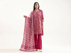SAYA Unstitched Printed Lawn Suit – Deep Pink Floral Print