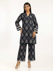 Black Floral 2 Piece Stitched Suit for Women