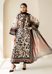 Ivory Black Abstract 3 Piece Stitched Suit – Baroque Collection