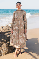 Mocha Floral 3 Piece Stitched Suit – Baroque Collection