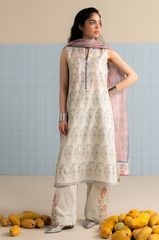 Zara Shahjahan – Pastel Cream Printed Lawn 3 Piece Suit